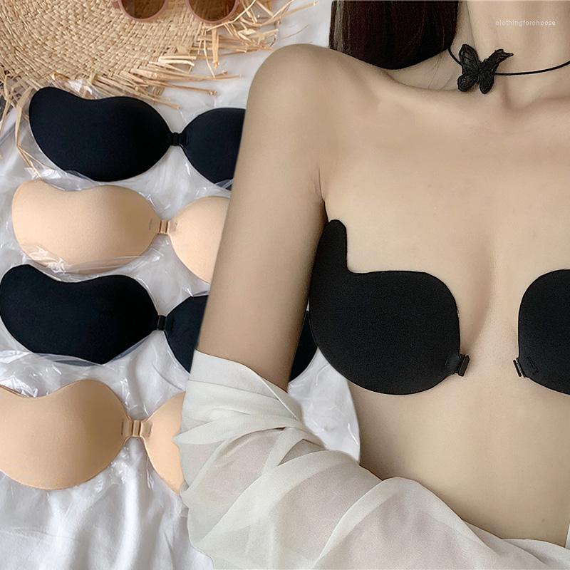 

Bras Mango Invisible Sexy Stick Silicone Push Up Bra Women's Underwear Self Adhesive Strapless Bandage Backless Solid, Black