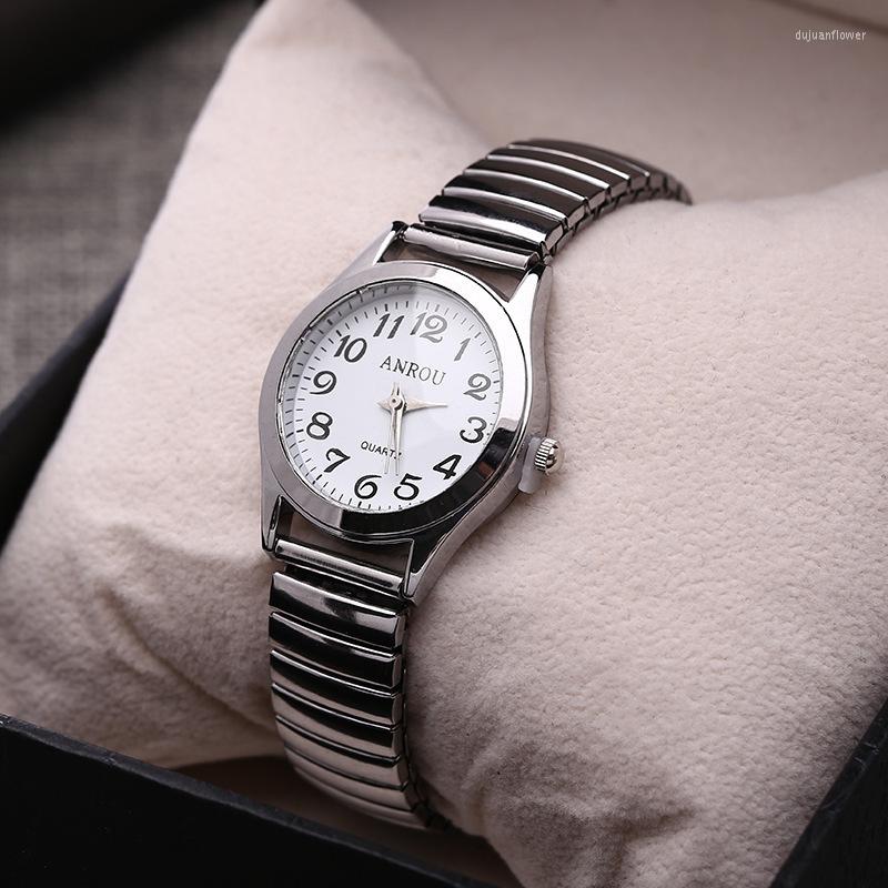 

Wristwatches Fashion Men Women Wristwatch Couple Flexible Stretch Band Quartz Watches Man And Ladies Clock Gift, Female