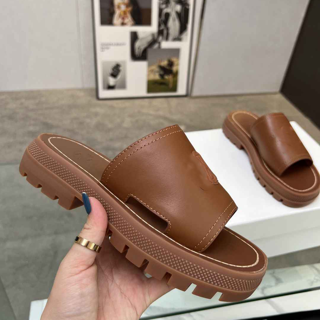 

Designer Platform Sandals Women Heel Leather Slippers Platform Celins Slide Rubber Sandal Summer Fashion dsfas