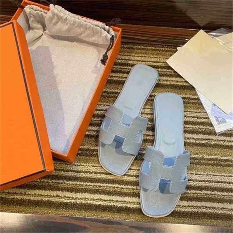 

Designer Herms Slippers 2023 Women Sandals Summer Wear Beac Fla