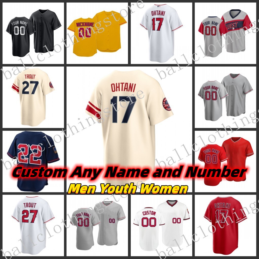 

TS S- Custom Men Women Youth Baseball Jerseys Anthony Rendon Mike Trout Dylan Bundy Jared Walsh David Fletcher Justin Upton Max Stassi Buttrey Ohtani Mens Jersey, Color16