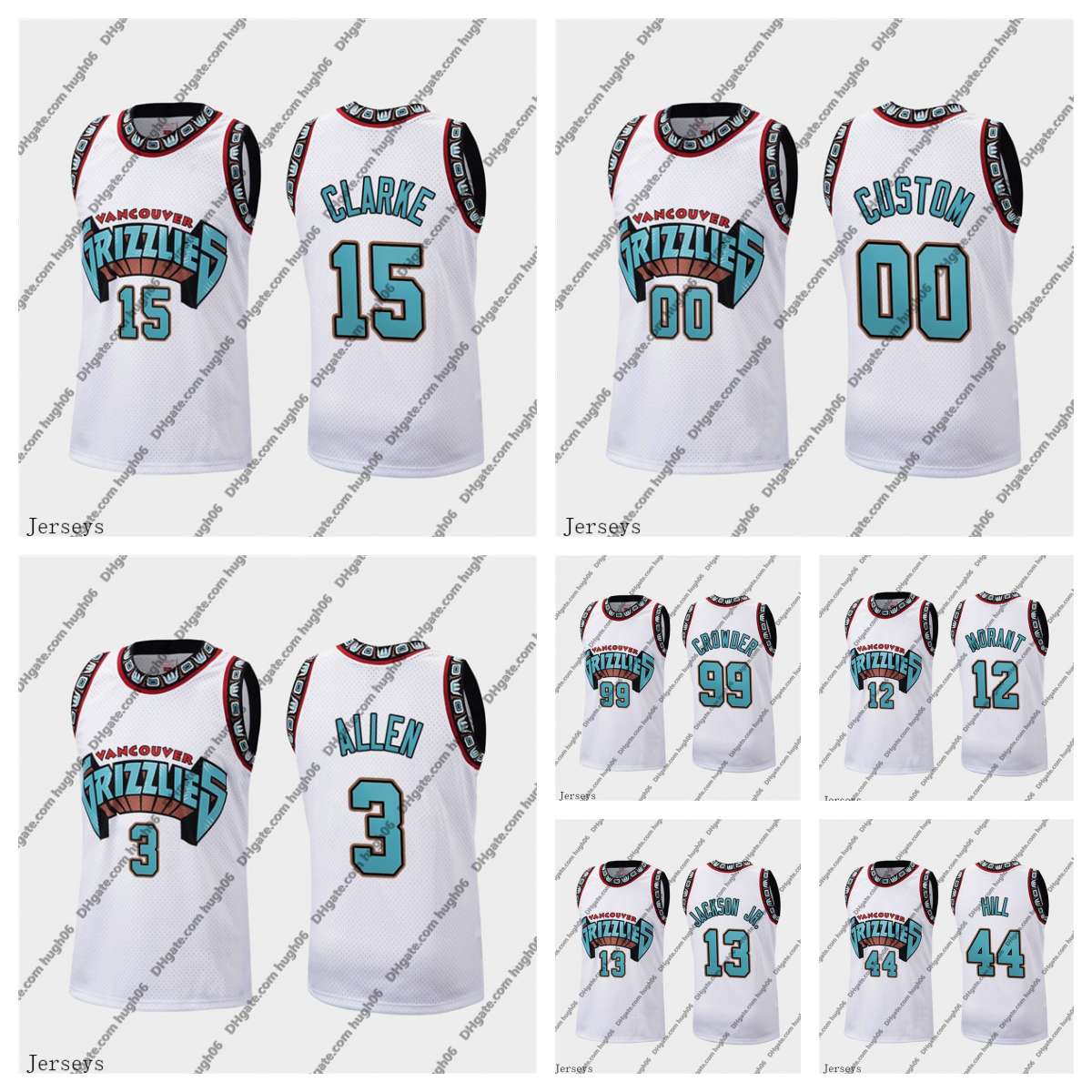 

Memphis''Grizzlies''Men Jersey 44 Hill 12 Morant 99 Crowder 13 Jackson Jr 15 Clarke 11 Conley Ja Jaren Brandon Mike Retro''NBA''Basketball Jerseys, #4