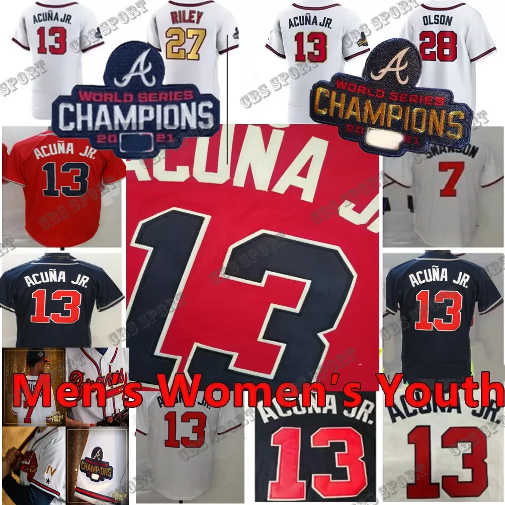 

2022 2023 Men Women Youth WS Gold Program jersey Dansby Swanson 13 Ronald Acuna Jr. Ozzie Albies 28 Matt Olson Freddie Freeman 27 Austin Bra, Colour 1