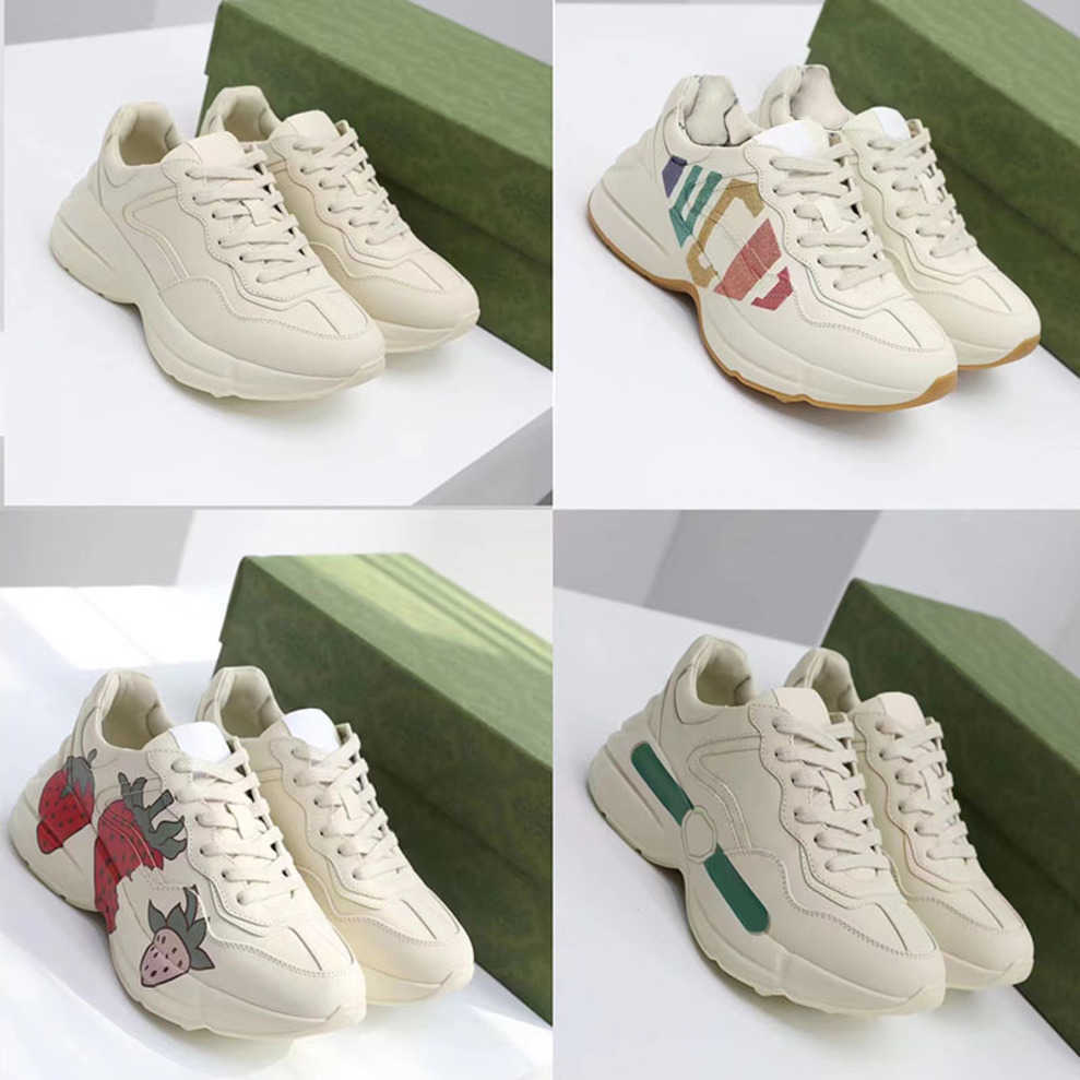 

Womens daddy ggsgg Platform Italy Vintage Rhyton sneakers Casual old Shoes Luxury Designer Chunky Mens Sneaker Leather Runner Trainers thick bottom Strawber, No.11- worldwide