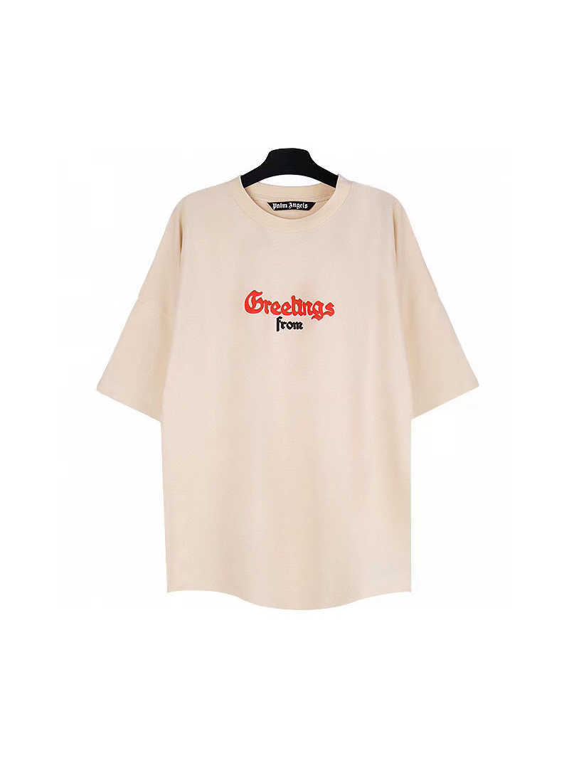 

Designer Fashion Clothing PA Tees TShirts Palmes Angels Summer New Large Bat Sleeve Couple T-shirt Round Neck T-shirt Trend Luxury Casual Cotton Streetwear for sale, Creamy-white