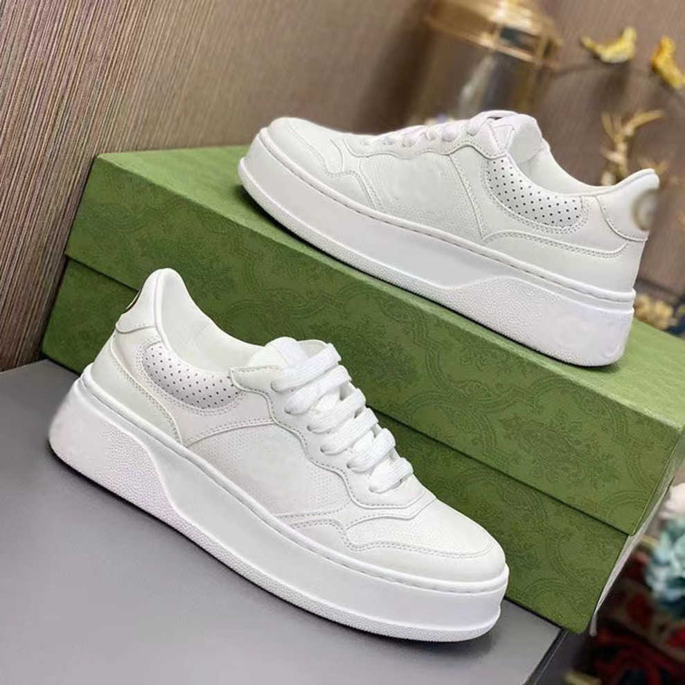

Brand White ggs''gg Flower Casual Leather Sneakers Shoes Old Designer Muffin Small Thick-Soled Spring Shoes Couple Retro Pattern