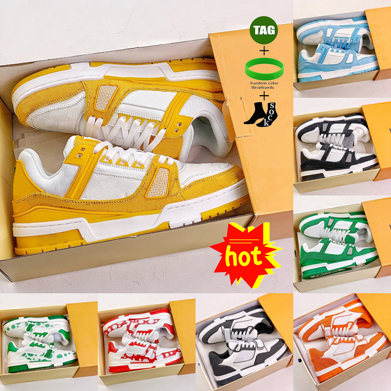 

Luxurys Casual Shoes Logo Embroidered Strap Trainer Sneaker For Men Womens x YK Trainer Shoes White Denim Green Black Blue Mens Sports Sneakers Trainers, #14-white black
