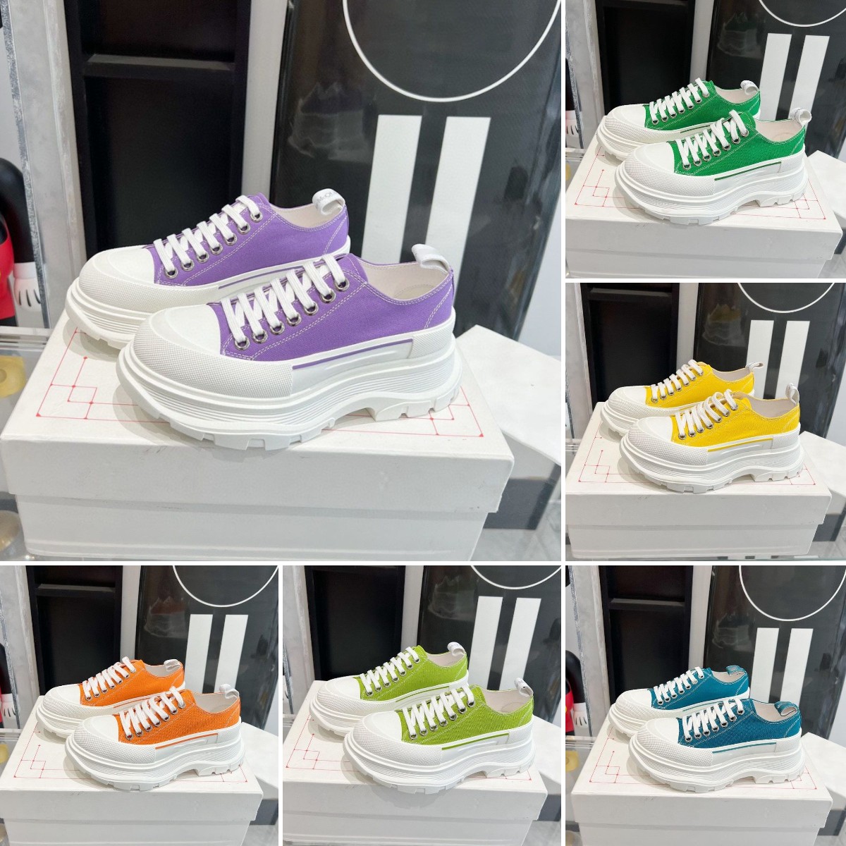 

Tread Slick Sneaker Designer Graffiti Sneakers Women Men Lace-up Rubber Canvas Trainers MC Deck Low-Top Casual Shoes Platform Walking Shoes Size 35-45, Colour 4