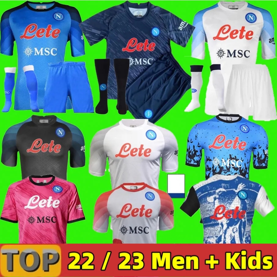 

XXL 2023 2024 MARADONA Napoli Soccer Jerseys Valentine Maradona anniversary Halloween LOZANO Maglietta da calciatore 22 23 24 SSC Naples MAGLIA Football shirt, 22 23 home kids