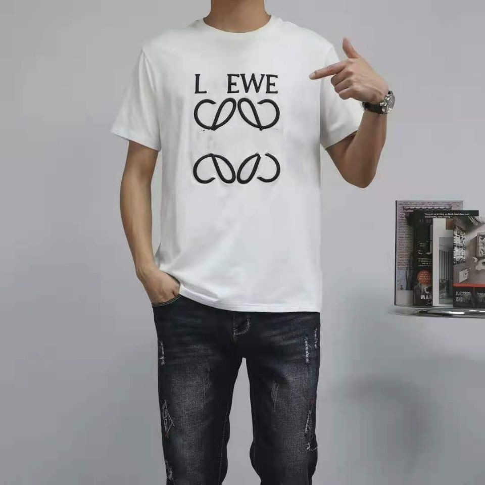 

Lowe Classic Printed Round Neck Short Sleeve Unisex Fashion Versatile Cotton T-shirt Casual Loose shirts zipper t shirt Plus size fashion T-shirt, Black