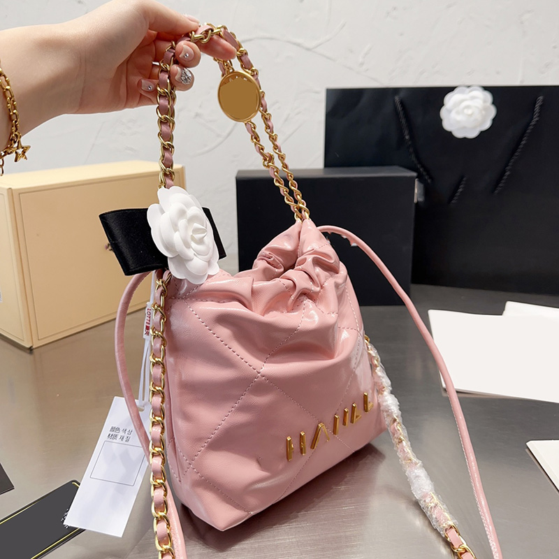 

Womens Designer Classic Mini 22 Shopping Bags Calfskin Genuine Leather Gold Metal Hardware Matelasse Chain Shoulder Clutch Purse Strap Crossbody Handbags 20CM, Box