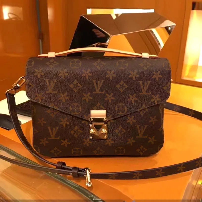 

Monogram Pochette Metis Designer Bag Original genuine leather Women Shoulder bags handle strap Luxury Hangbag Envelope Crossbody Bags Lady Fashion, Red