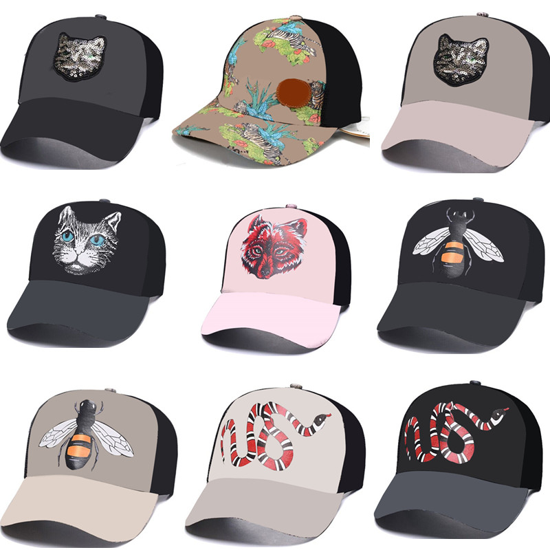 

Luxury Designer Hats Tiger Snake Cat for Men and Women Brand Baseball Caps Sports Mesh Trucker Cap, Mix order