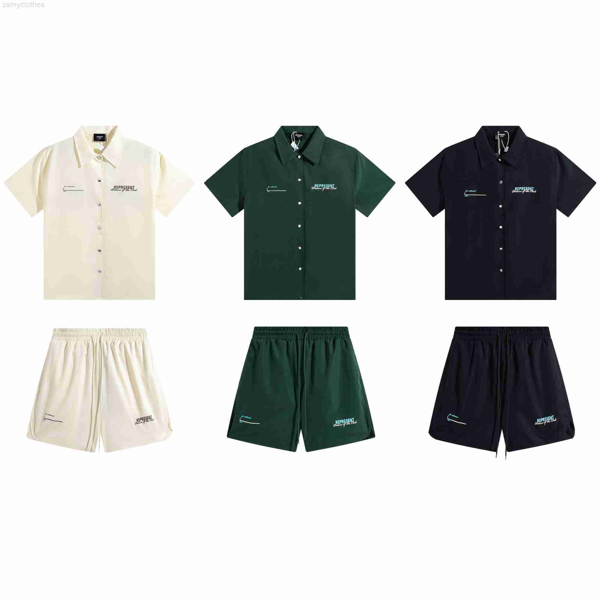 T-shirts pour hommes REPRESENT Meilleure marque de qualité Hommes Ensemble décontracté Lettre Motif imprimé Chemise à manches courtes + Shorts dé