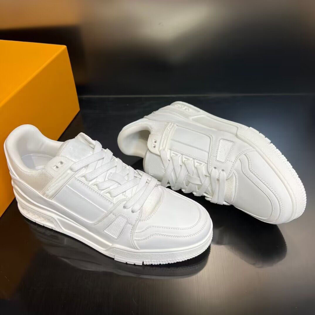Célèbre Marque 2023 Hommes Baskets Chaussures Hommes Baskets Basses En Caoutchouc Semelle Extérieure En Cuir De Veau Grainé Planche À Roulettes M