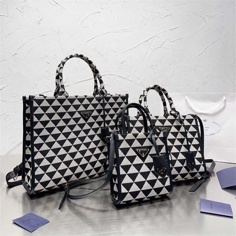 

14% OFF 2023 Fashion handbag Stylish and minimalist Spring New Triangle Checker Handheld Casual Single Shoulder Underarm Women's Tote Bag, White large