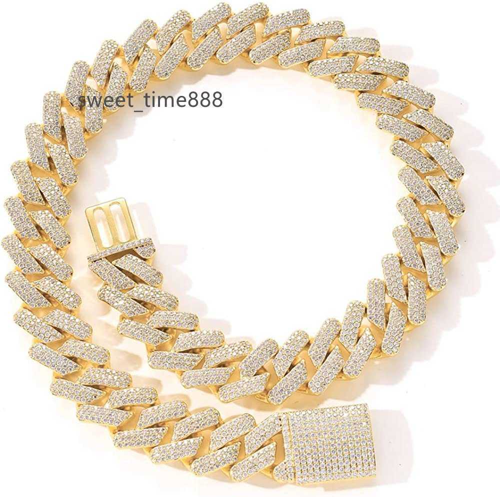 

MLENS 20mm Hip Hop Iced Out Cuban Link Chain Necklace 14k Gold/White Gold Plated Miami Bling Chain Lab Diamond Luxury Choker Chain Necklaces Jewelry Gift for Men