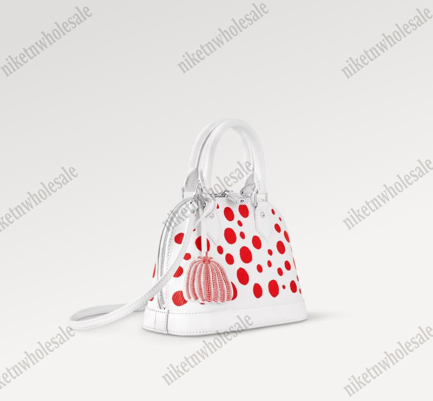 

Luxury Yayoi Kusama Shell Handle Bags YK Dots Shoulder Bag Embossed Monograms Leather Designer Women Handle Bag, Color#01