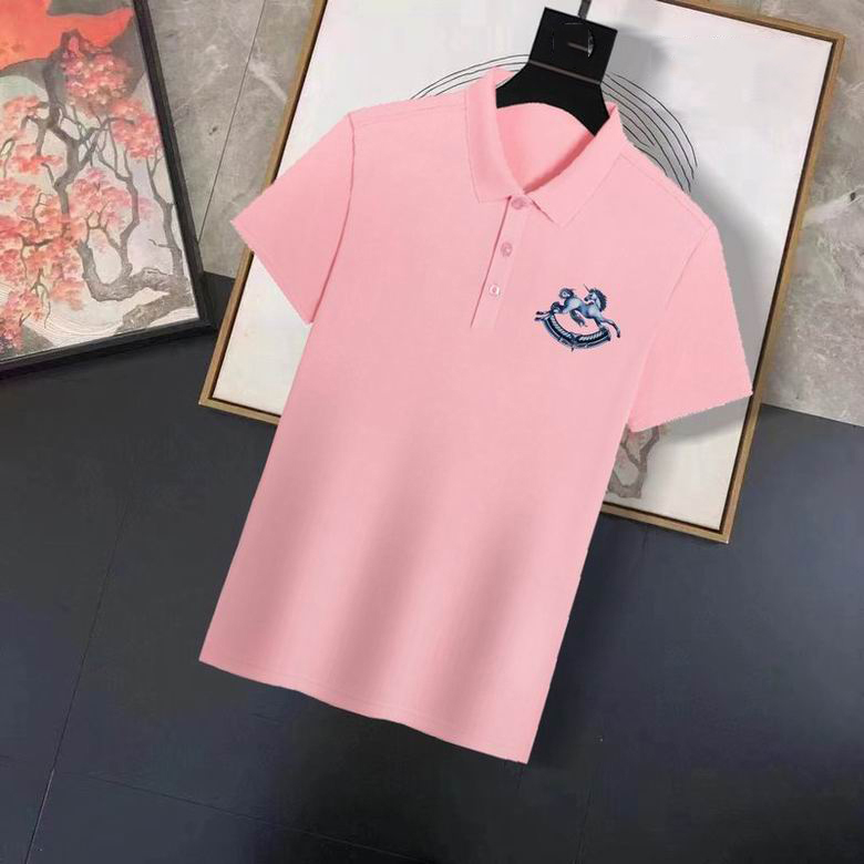 

Summer Men's T-shirt fashion burbrerys designer polo shirt Bur berryLapel Short sleeve shirts business Large for men SIZE --4XL WDLZ, Color5