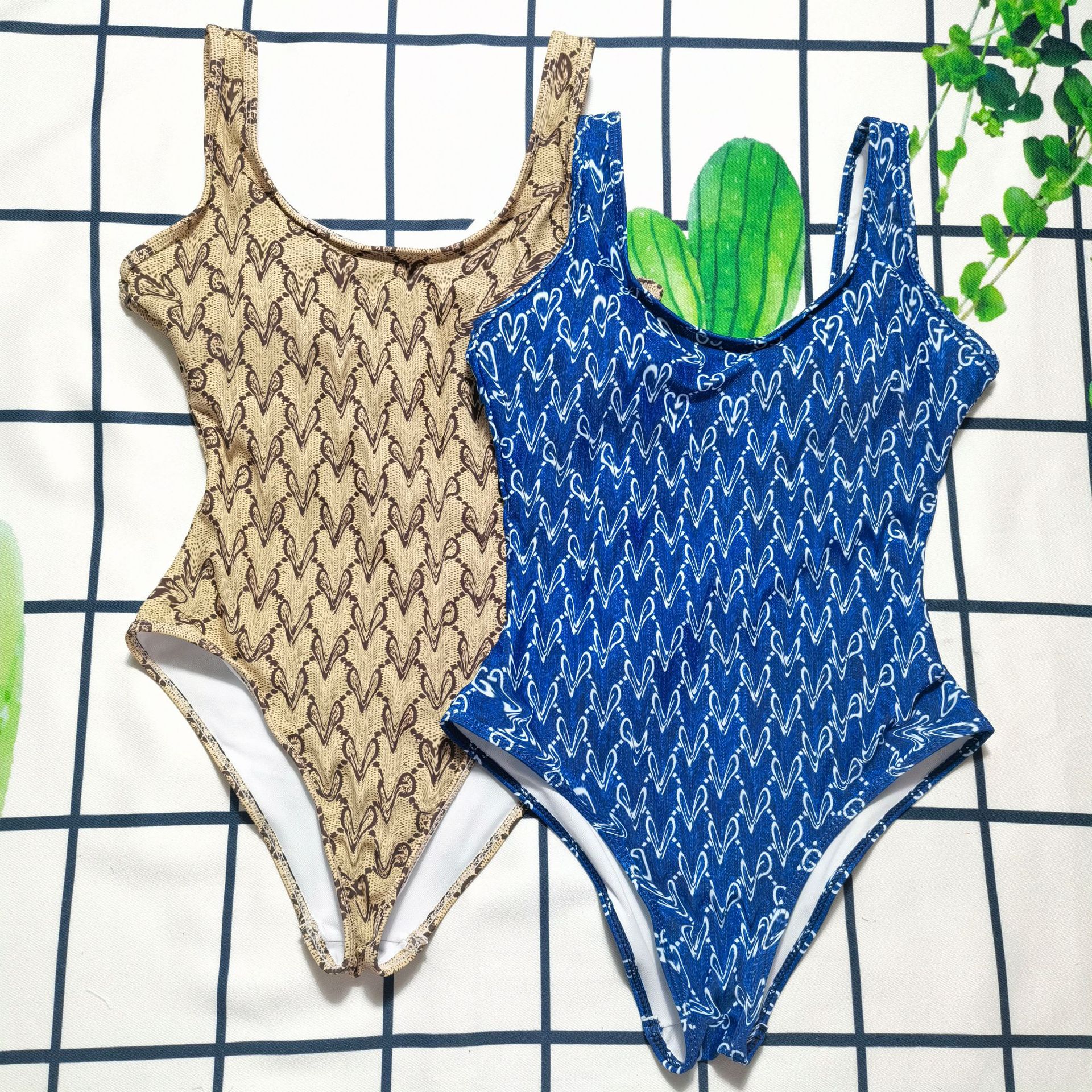 

designer swim suits summer beach swimsuit women sexy swimwear one piece high cut multi styles lady classical bathing suit maillot de bain femme, Blue