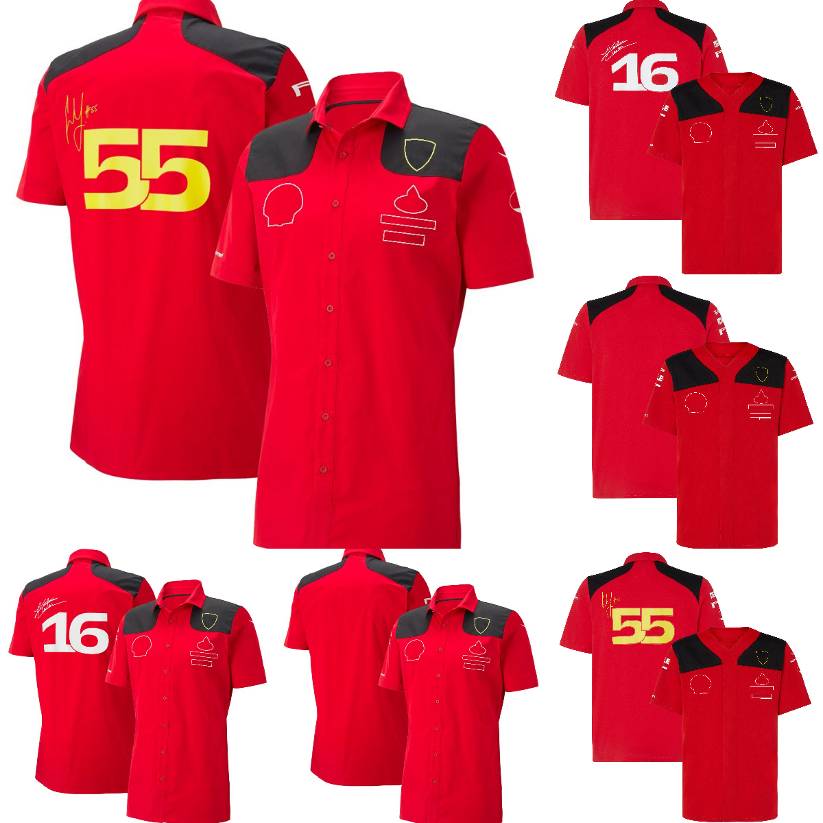 

2023 New F1 Shirt Formula 1 Red Team Men's Shirts T-shirt Racing Clothing Men's and Women's Summer Casual Button Up Polo Shirt