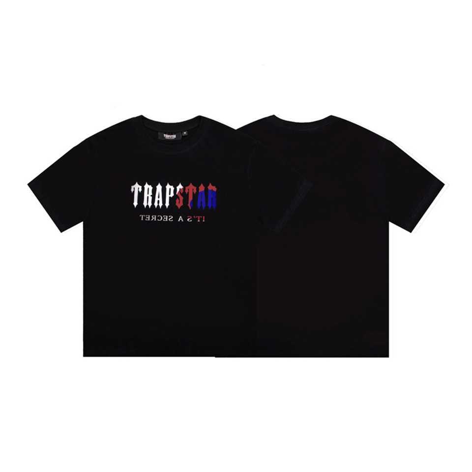 

Designer Fashion Clothing Tees Tshirt American Fashion Label Trapstar Gradient Printed Short Sleeved T-shirt Summer Street Unisex Loose Casual Trend For sale, Black