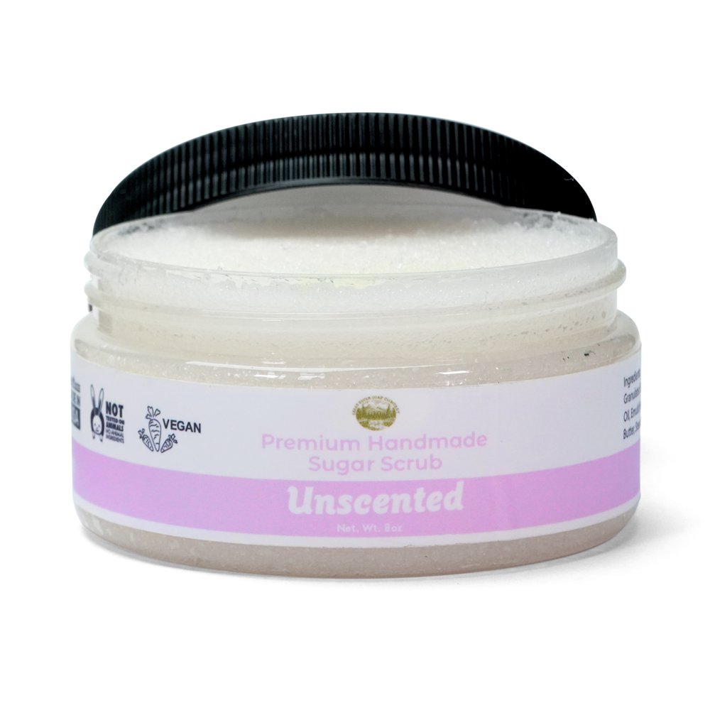 

Sugar Body Scrub - 8oz Premium Handmade Sugar Scrub, Great as a Face Scrub Exfoliating Body Scrub for Acne Scars, Stretch Marks, Foot Scru