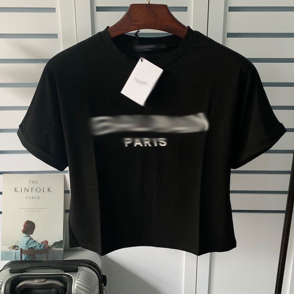 

Womens tops Tee designer t shirt for women solid color Loose letter short sleeve style with exposed navel