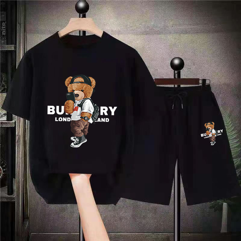 Men's Tracksuits Limited Korean Cotton Bear T-Shirts Shorts Sets Mens Tees Suits Luxury Sports 2 Piece Outfit Streetwear Summer Quality Tracksuit 230505 