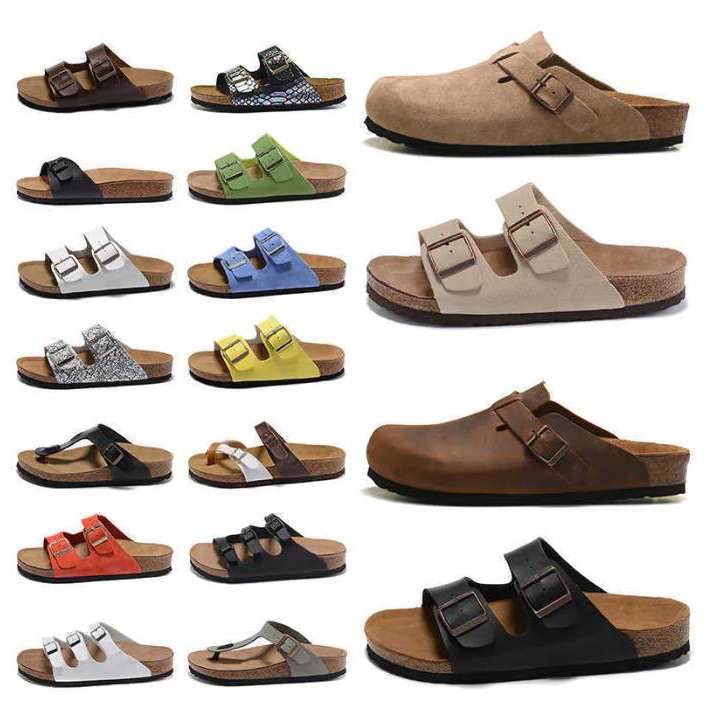 

birkens TOCK Boston Clog clogs sabot Men Women Designer sandal Slippers Leather Bag Head Pull Cork Flats Mules Woody Loafers For Men Women Lazy Slipper Sandals Slides, Color#1