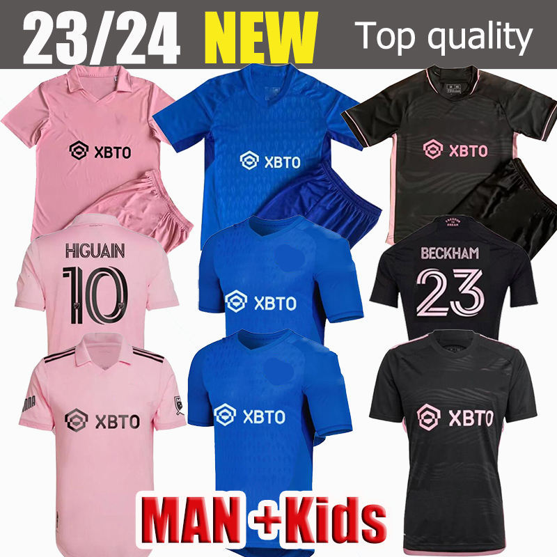 

23 24 Inter Miami CF soccer jerseys short Sleeve HIGUAIN men kids BECKHAM PIZARRO Matuidi Black 2023 2024 Football Shirts 4XL