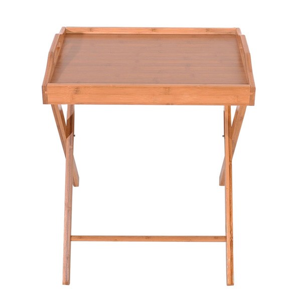 Bamboo Folding Wood TV Tray Dinner Table Coffee Stand Serving Snack Tea Portable Wood-image-863179031