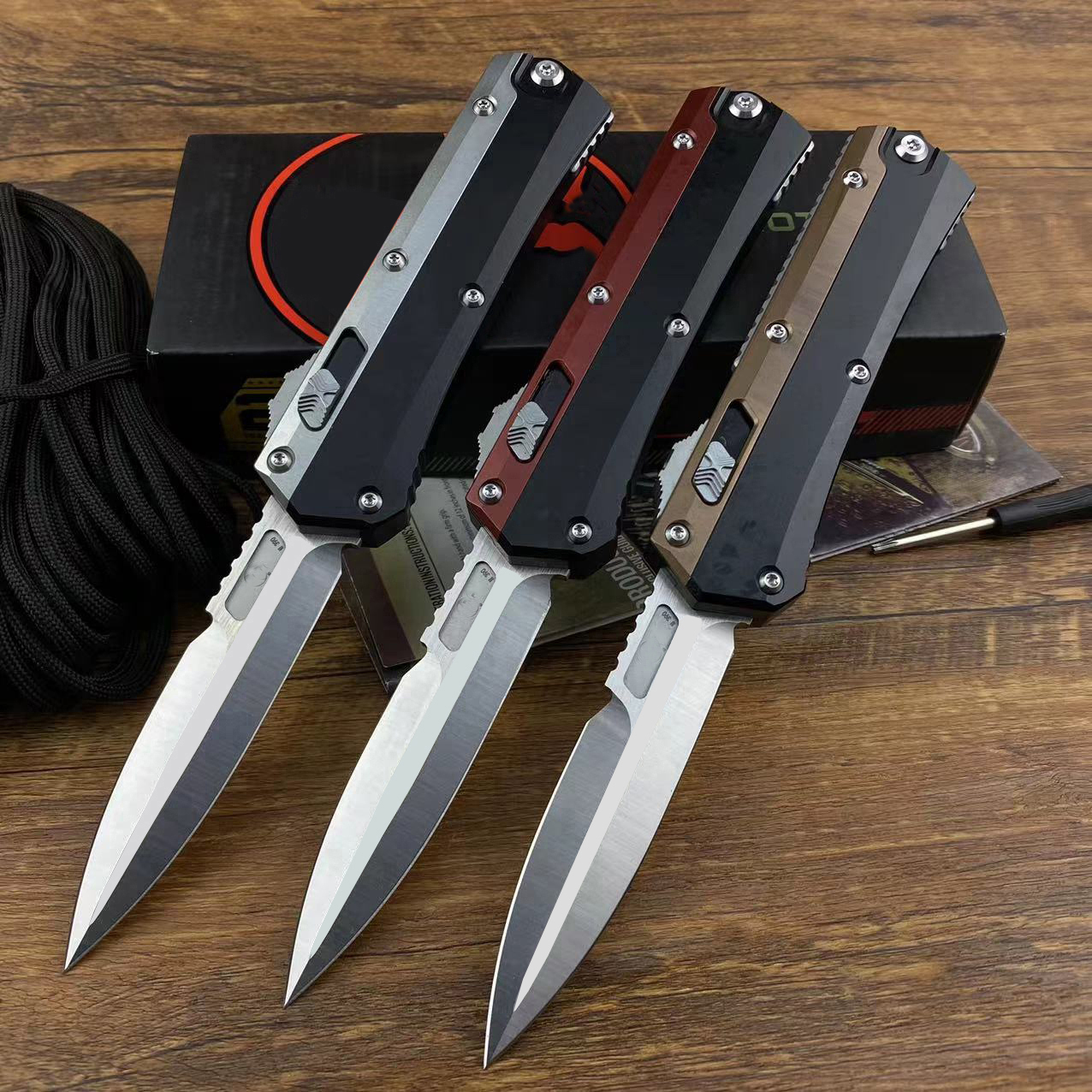 

MT-tech 184-10S Signature Series Glykon AUTO Knife M390 blade T6 Aluminum handle Bounty Hunter Automatic Pocket Knives EDC Outdoor Combat Attacker UT88 UT85 Tools