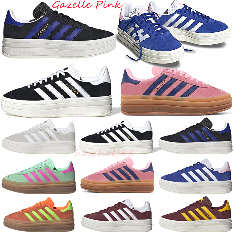 

WITH BOX Gazelle Bold Casual Shoe designer Luxury trainer Shadow Red White Pink Glow Gum Black White women thick soled Argan shoes 36-40, Solar orange green
