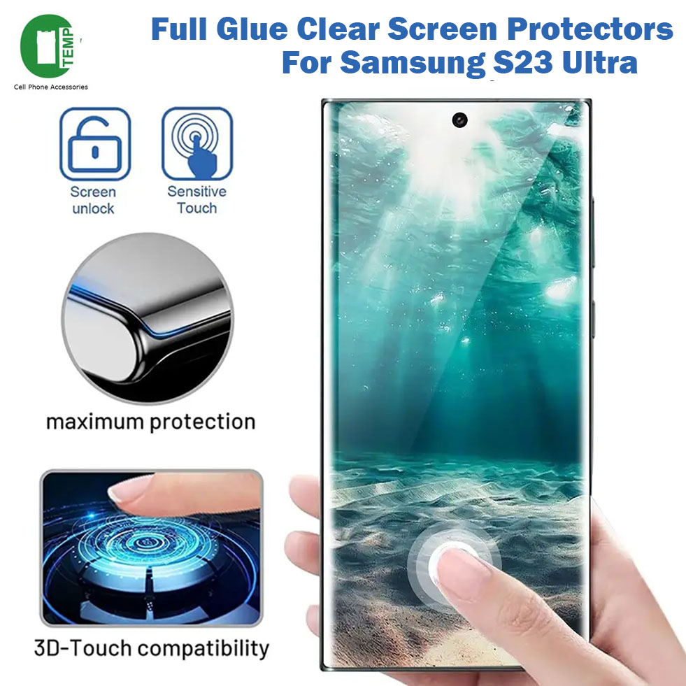 

0.18MM Full Glue Clear Screen Protectors for Samsung Galaxy S23 22 21 20 Note20 Ultra S20 10 9 8 Plus 3D Curved High Quality Tempered Glass