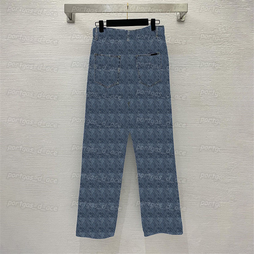 

Luxury Women Denim Pants Designer High Waist Wide Leg Jeans INS Fashion Street Style Jeans, Blue with label #d23041178