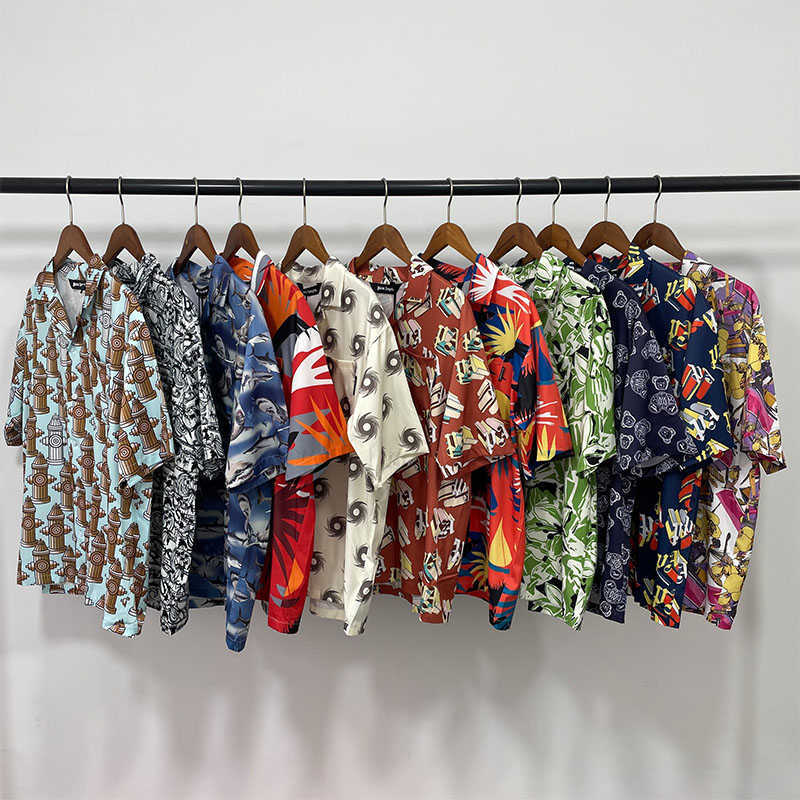 

Designer Fashion Clothing PA Casual Shirts Palmes Angels Hawaiian Beach Floral Short Sleeve Shirts Loose Couple Men' Women' Shirt Trend Hip hop Streetwear, Shipping fee