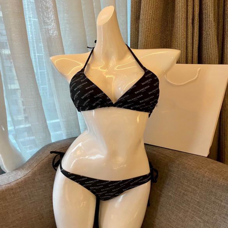 

Women Swimwear Fashion letter print Bikini short Set Thongs Fashion Bra Beach Party Sexy push up Bandage Bathing Suit Swim Wear BV, Army green