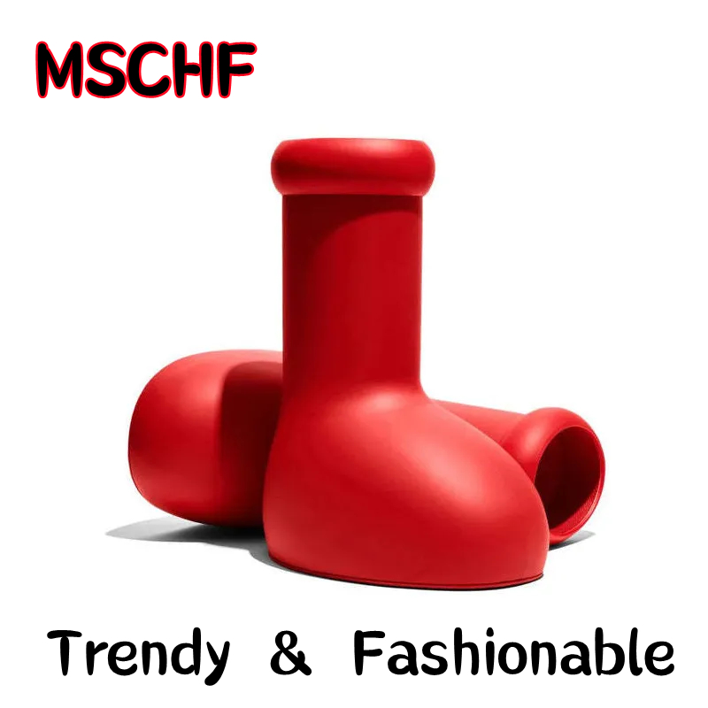 

MSCHF Big Red Boots Sneakers Trendy Shoes Designer Astro boy boot Cartoon boots into real life fashion Rainboot Knee High Tall rubber boot round toe cute party booties