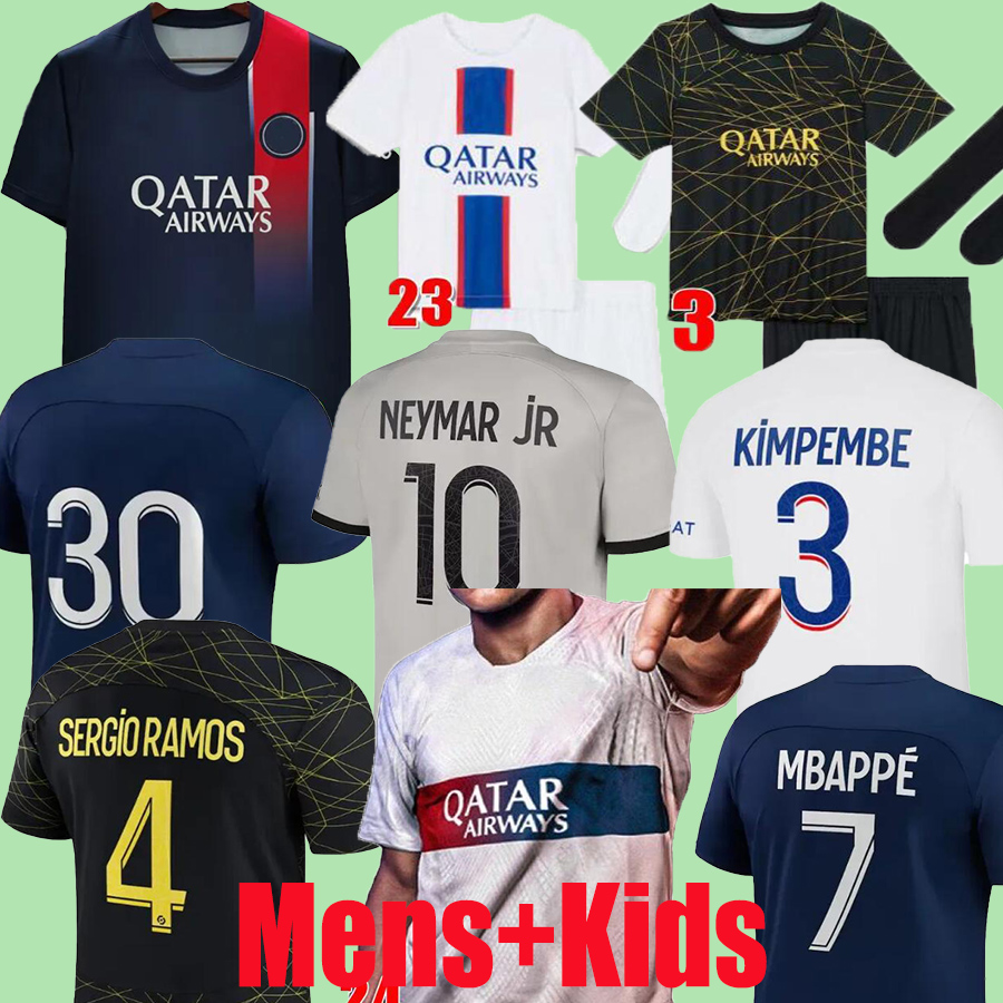 

Psg jersey Soccer Jerseys PLAYER 30 10 MBAPPE 7 soccer jersey HAKIMI SERGIO RAMOS MESSIs psGS 23 24 Maillots football shirt 2023 2024 men kids kit sets uniform, 22 23 fourth kids sock