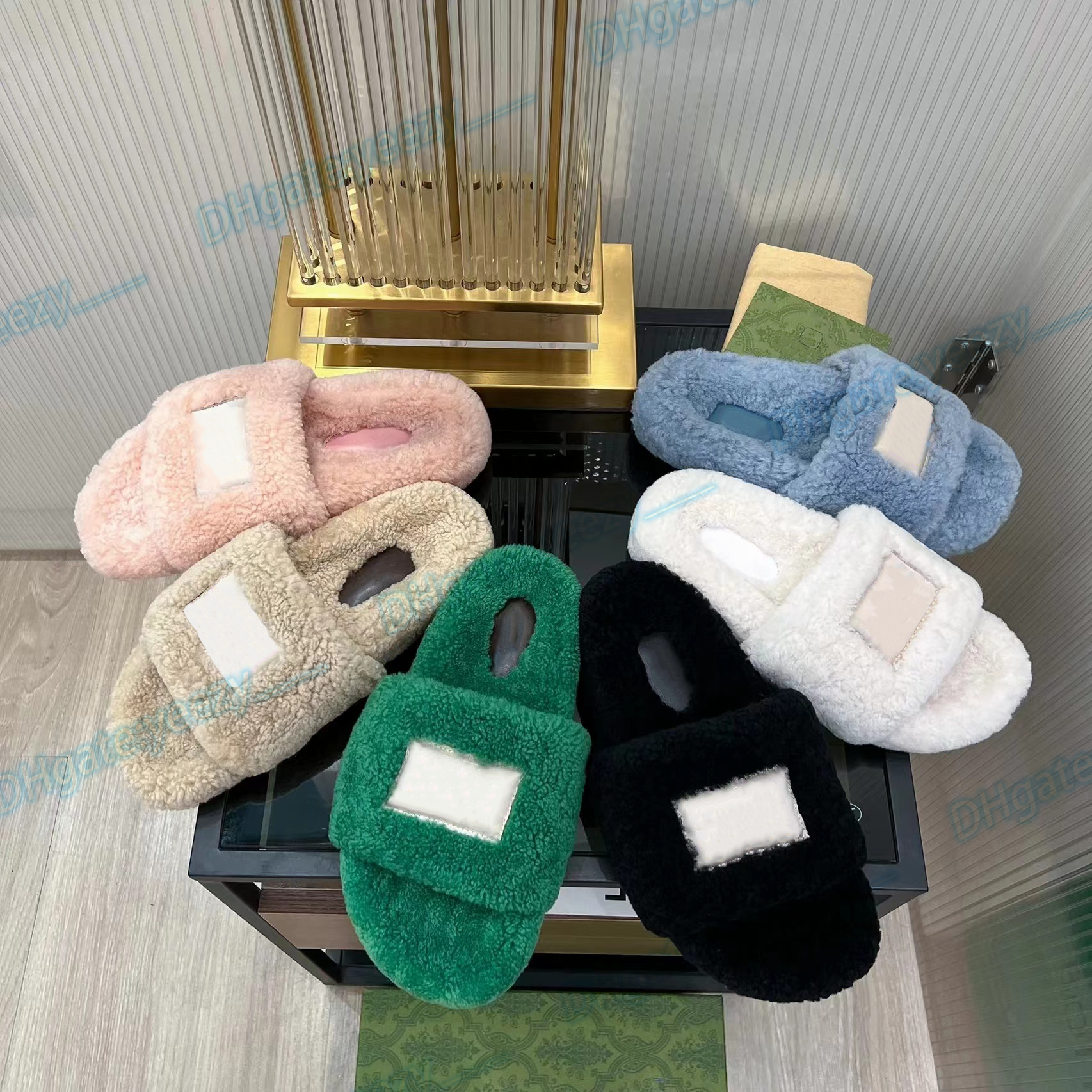 

Sandal famous designer woman fluffy slipper luxury man shoe with interlocking G letter comfort summer lady beach flat slide with box easy to wear, #1