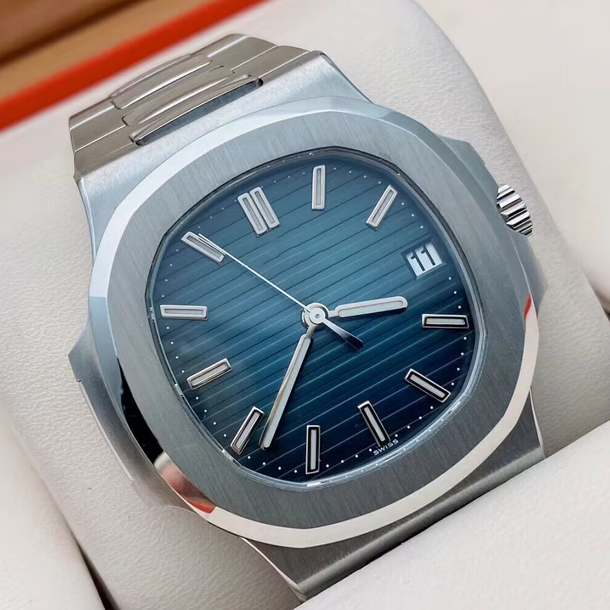 

AAA Luxury Men's waterproof watch Mechanical Automatic watches 5711 Cal.324 movement silver strap blue stainless steel mens 40mm Transparent Gift Wristwatches, 5#