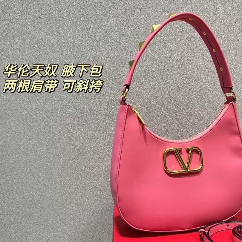 

Designer Women Valentiones Handbag New Women's Bags Luxurys Black Leather Logo Riveted Zipper Portable Shoulder Bag Size 28 18 CD56