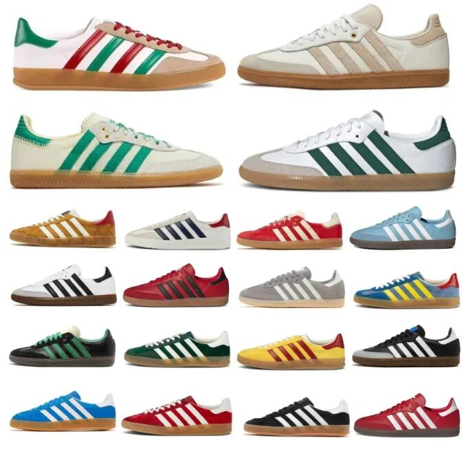 

2023 Retro Samba Vegan Gazelle Casual Shoes Men Women Fashion Mexico Vegan Black White Gum Mens Blue Beige Pink Velvet OG Bonner Designer Sneakers, 16