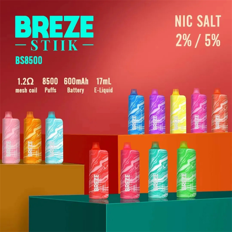 

100% Original Breze Stiik King BS 8500 Puffs 17ml Pods With Rechargeable 600mah Rechargable Battery 8.5k Disposable Vape Pen Pod Ecigs