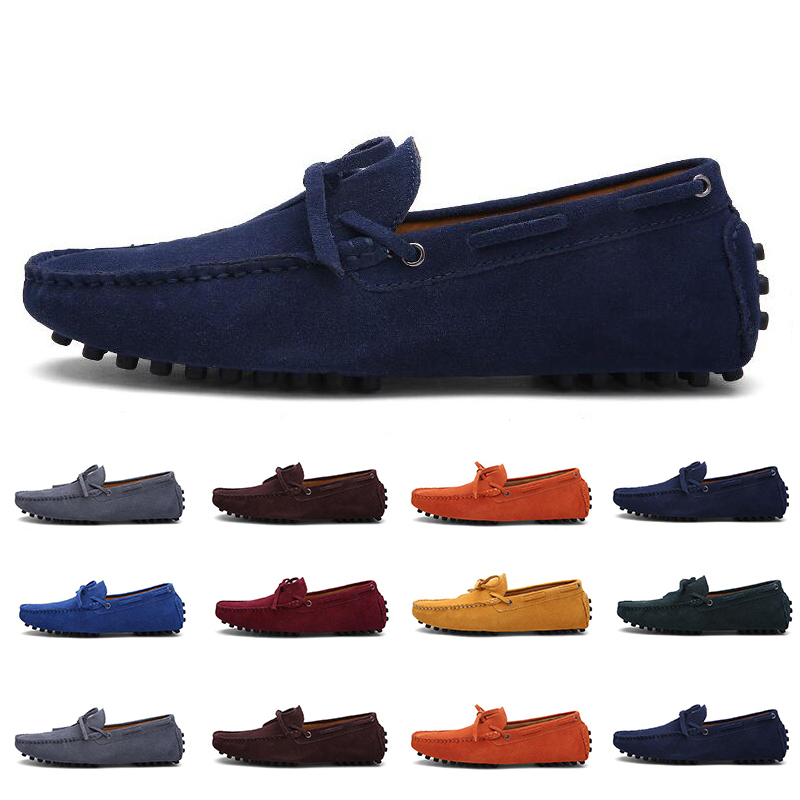

men casual driving shoes soft sole rubber Silver White black Burgundy Split Khaki yellow grey footwear all match lazy cross-border sports sneakers