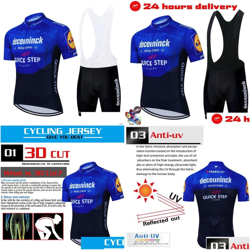 quick step pro bicycle team short sleeve maillot ciclismo mens cycling jersey kits summer breathable cycling clothing sets 220615