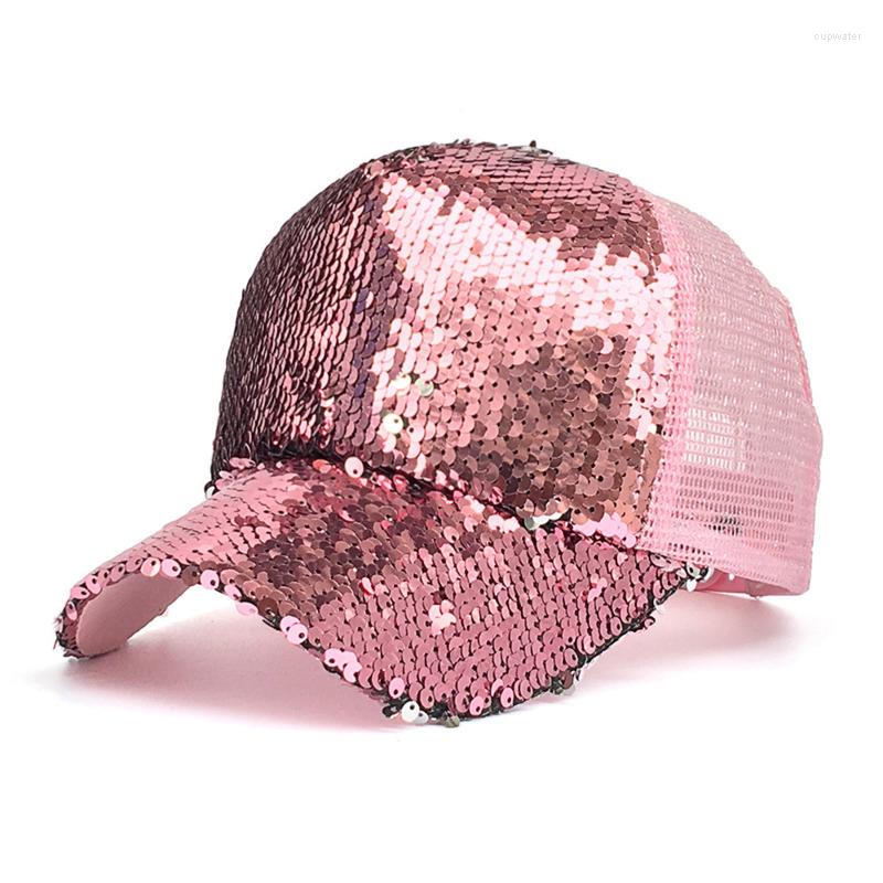 

Ball Caps Sequins Paillette Bling Shinning Mesh Baseball Cap Striking Pretty Adjustable Women Girls Shiny Hats For Party Club Gathering, Black