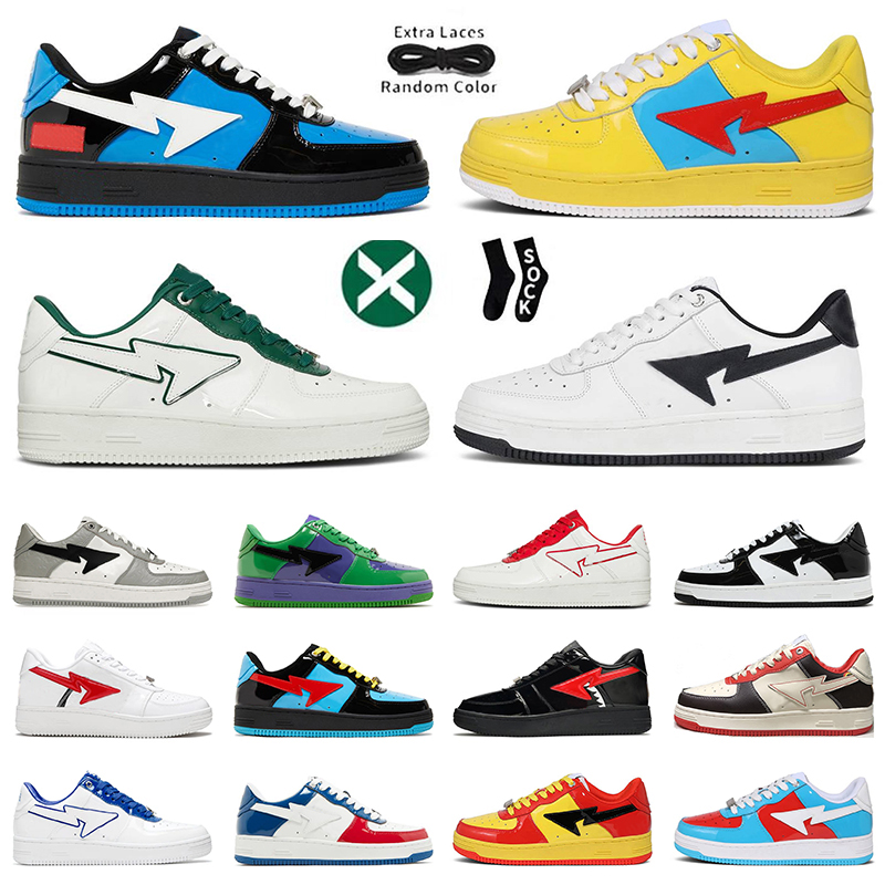 

Bapestas Baped Designer Shoes Platform Sneakers Bapesta Sta Patent Leather Green JJJJOUND X Black White Plate-forme for Men Women Trainers Jogging, B33 pastel pack pink 36-40