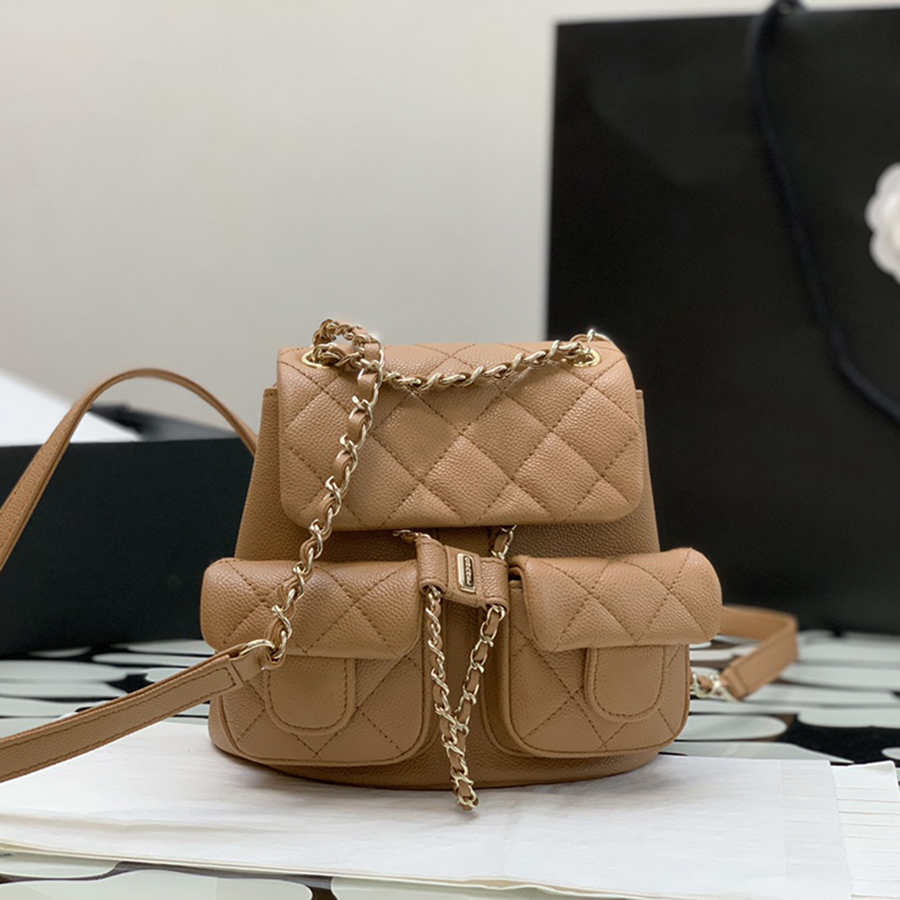 

Designer Backpacks Luxury Chain Bags 1:1 Quality Calfskin Shoulder Bags 17.5CM With Box MC028